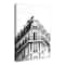 Black And White European Building 24" x 36" Canvas Wall Art